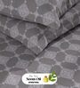 Monkler Steel Grey 100% Cotton Abstract King Size Bedsheet with 2 Pillow Covers